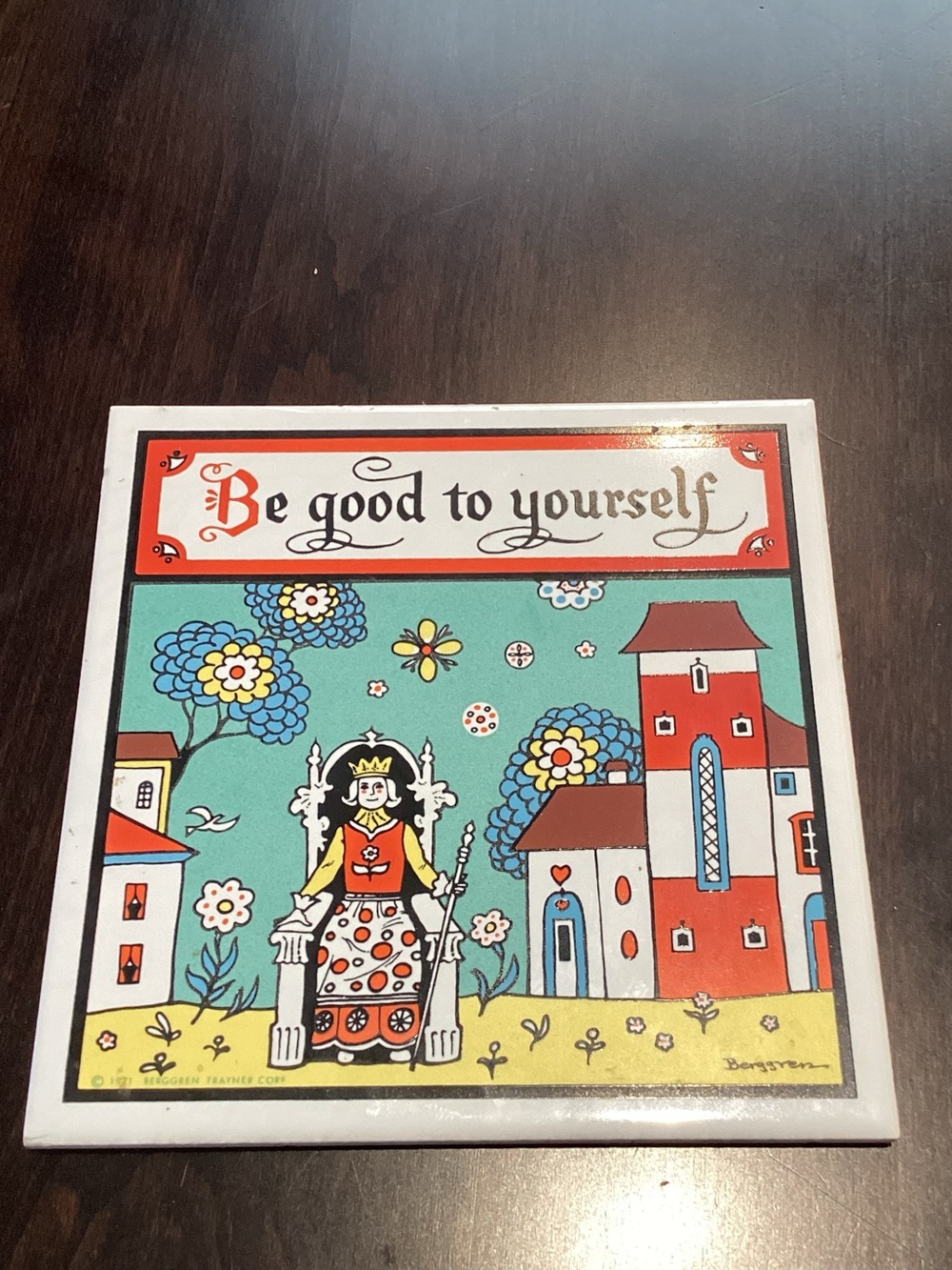 Berggren Scandinavian Ceramic Tile “Be good to yourself” Design 158